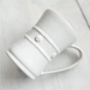 1 Juliska Berry & Thread Whitewash Ceramic Handled Cup Mug Coffee Stoneware Tea